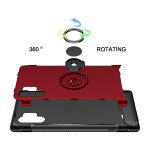 Wholesale Galaxy Note 10+ (Plus) 360 Rotating Ring Stand Hybrid Case with Metal Plate (Silver)